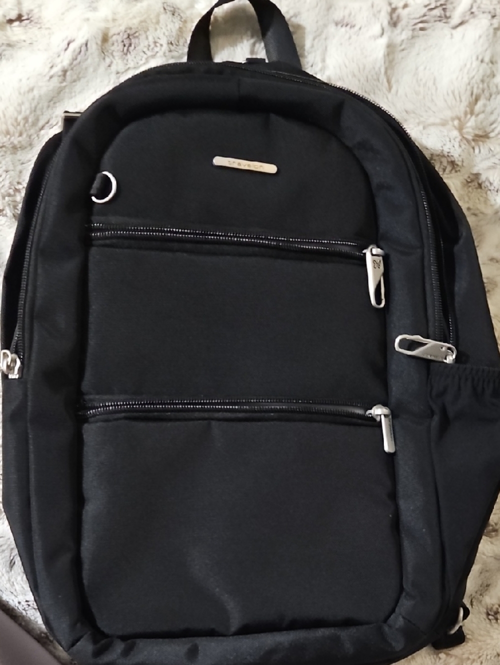 Travelon Black Men's Everyday Travel Backpack with Multiple Pockets